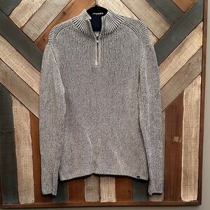 NEW! Men's Gray Sweater with Half-Zip